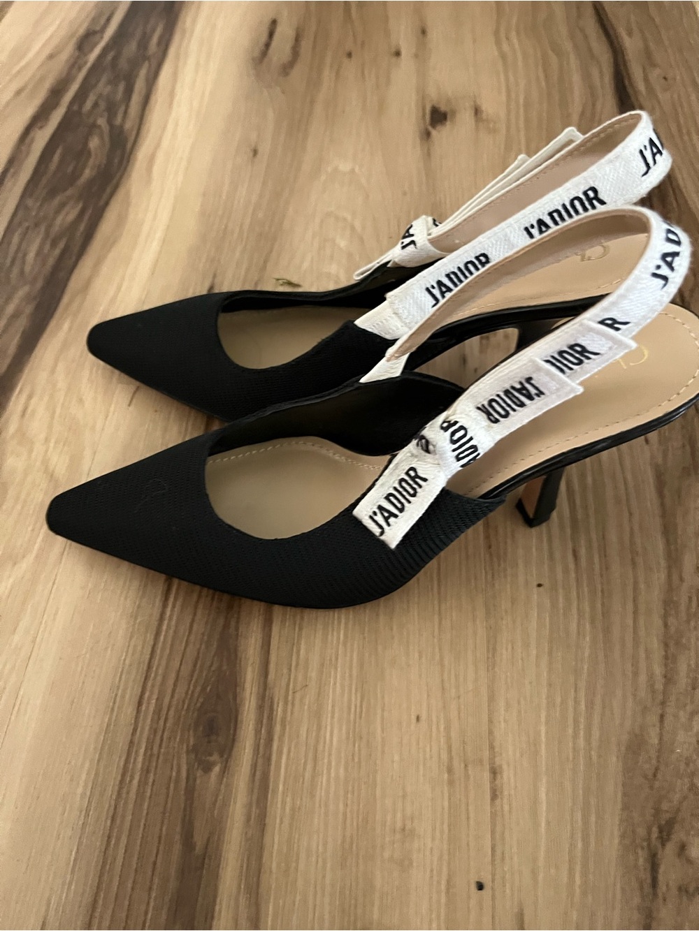Christian Dior J’Adior Slingback Heels Black EU 39 US 9 Pointed Toe Iconic Style